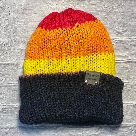 Rainbow Pride - Pride - Double Layer Reversible Superwash Worsted Wool Hat